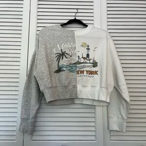 Abercrombie & Fitch Cropped NYC + Malibu Split Sweatshirt